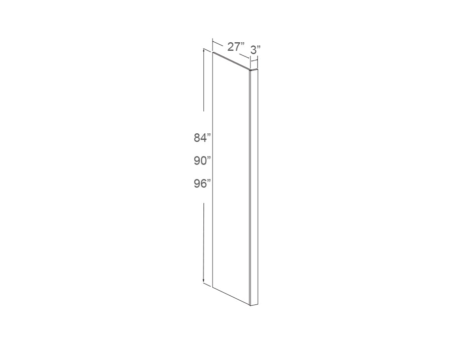 Refrigerator panel with return filler