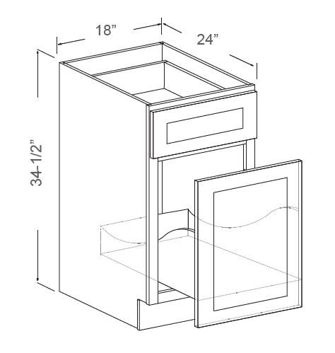 Waste bin base cabinet