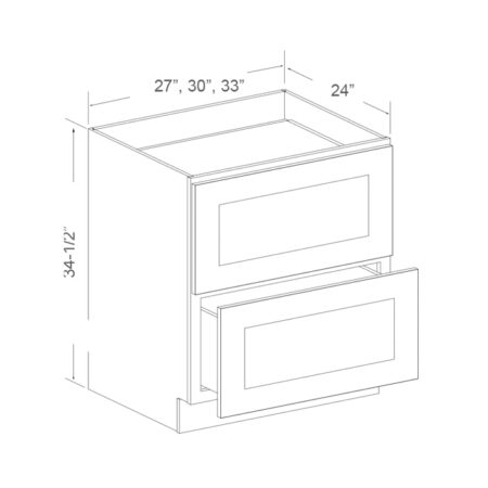 Drawer base with 2 drawers