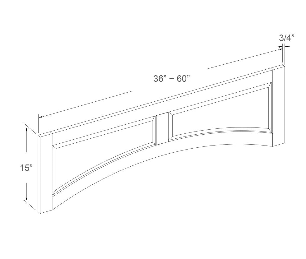 Arch valance with raised panel