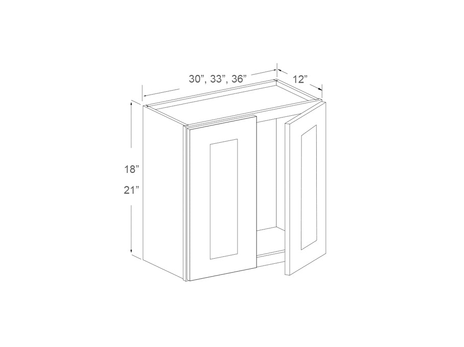 Wall cabinet 18" high, two door