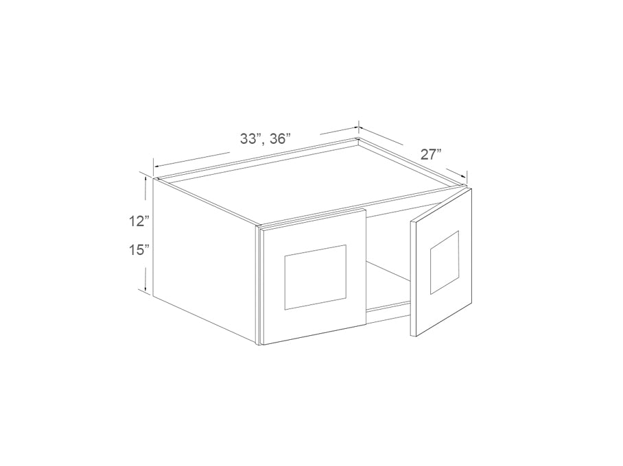 Fridge Wall cabinet 12" high, 27" deep
