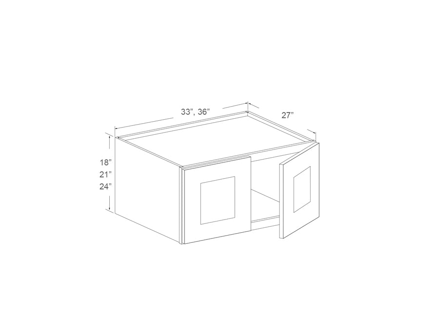 Fridge Wall cabinet 18&quot; high, 27&quot; deep