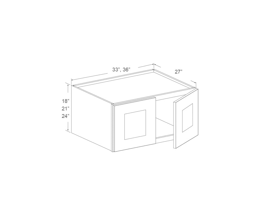 Fridge Wall cabinet 24" high, 27" deep