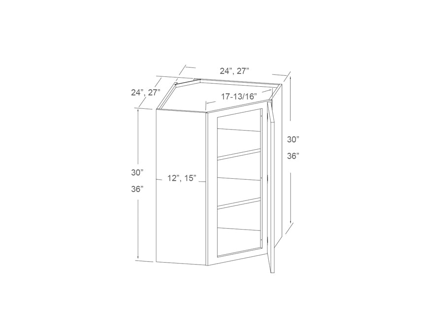 Wall diagonal corner 36&quot; high