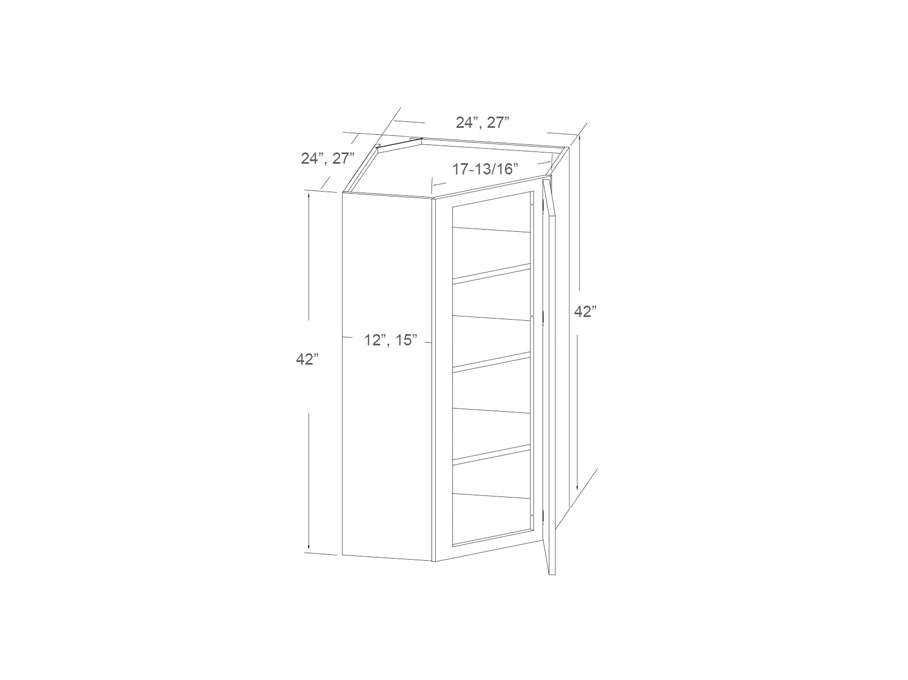 Wall diagonal corner 42" high
