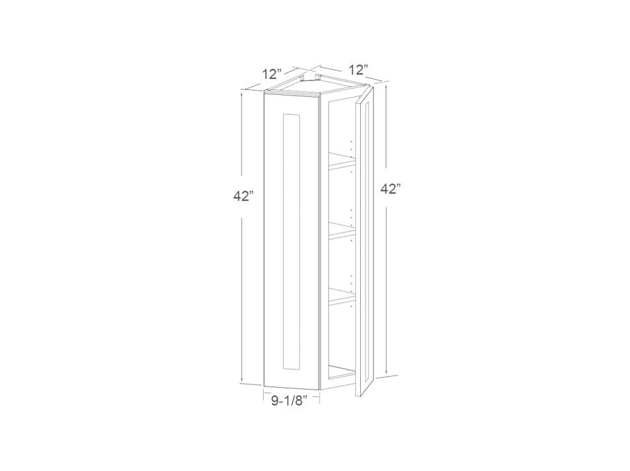 Wall end corner 42" high