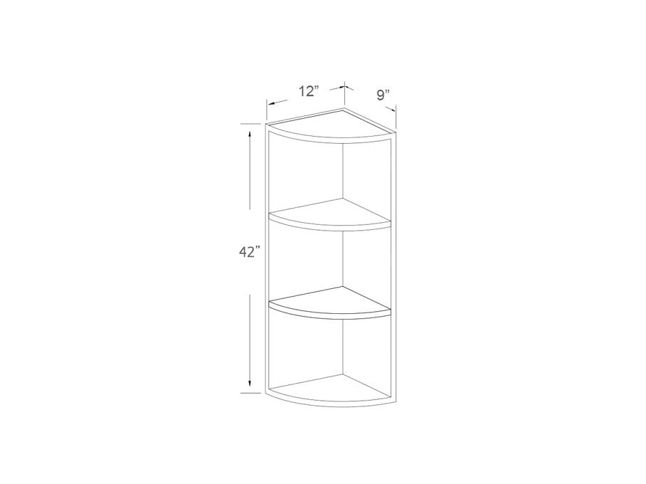 Wall end shelf 42" high