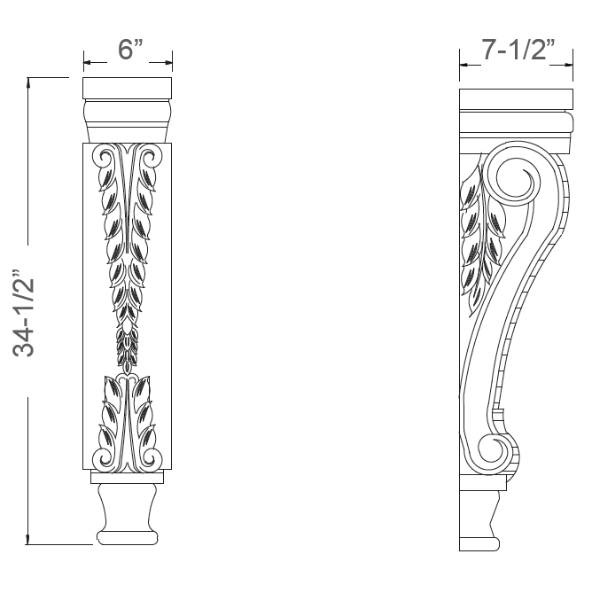 Large acanthus corbel